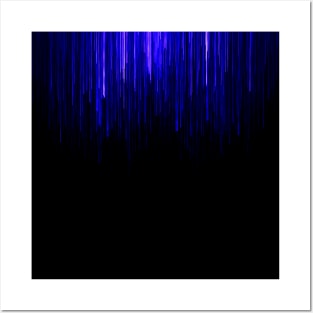 Electric Blue Dripping Lines Posters and Art